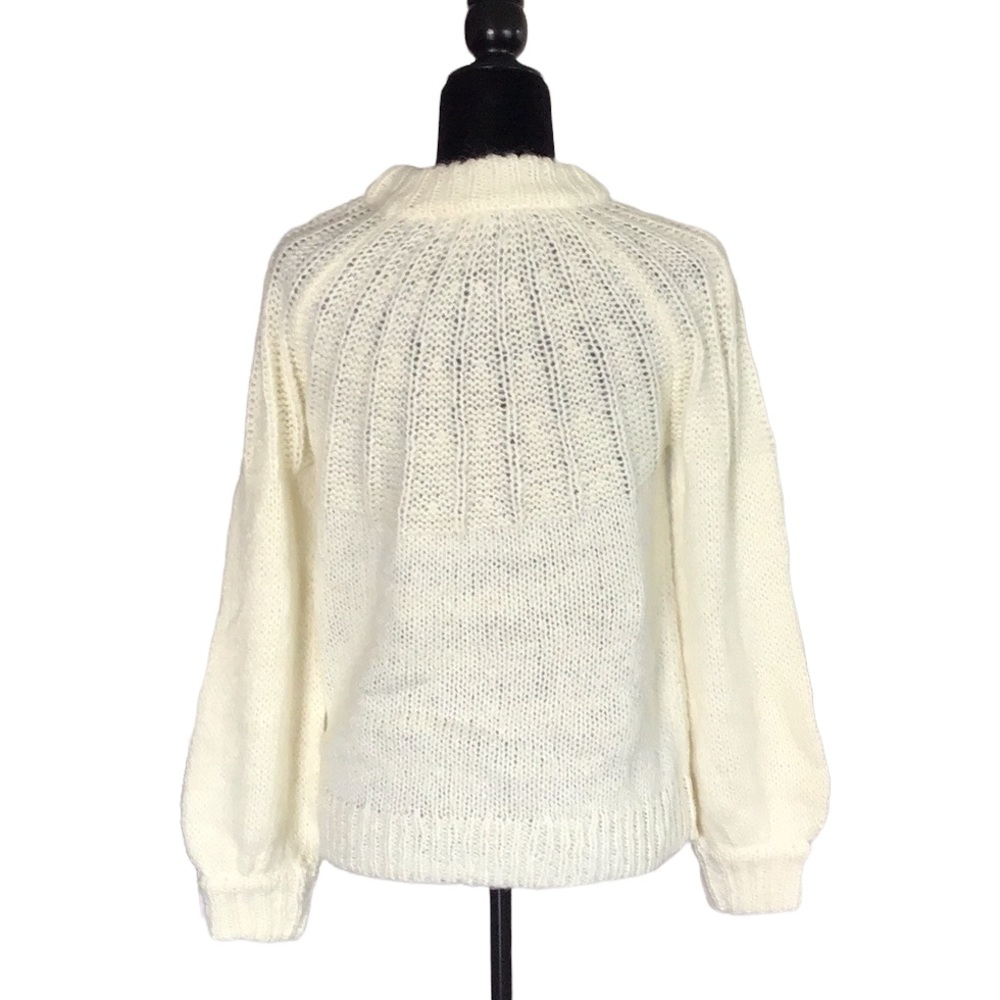 NWT Laundry By Shelli Segal Balloon Sleeve Soft Wool Blend Ivory Sweater S - Picture 5 of 14